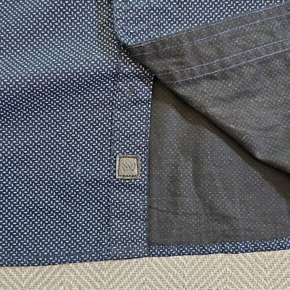 Steve’s Jeans Shirt Men's 3X Button Up Short Sleeve Blue Geometric Pattern - Picture 13 of 16